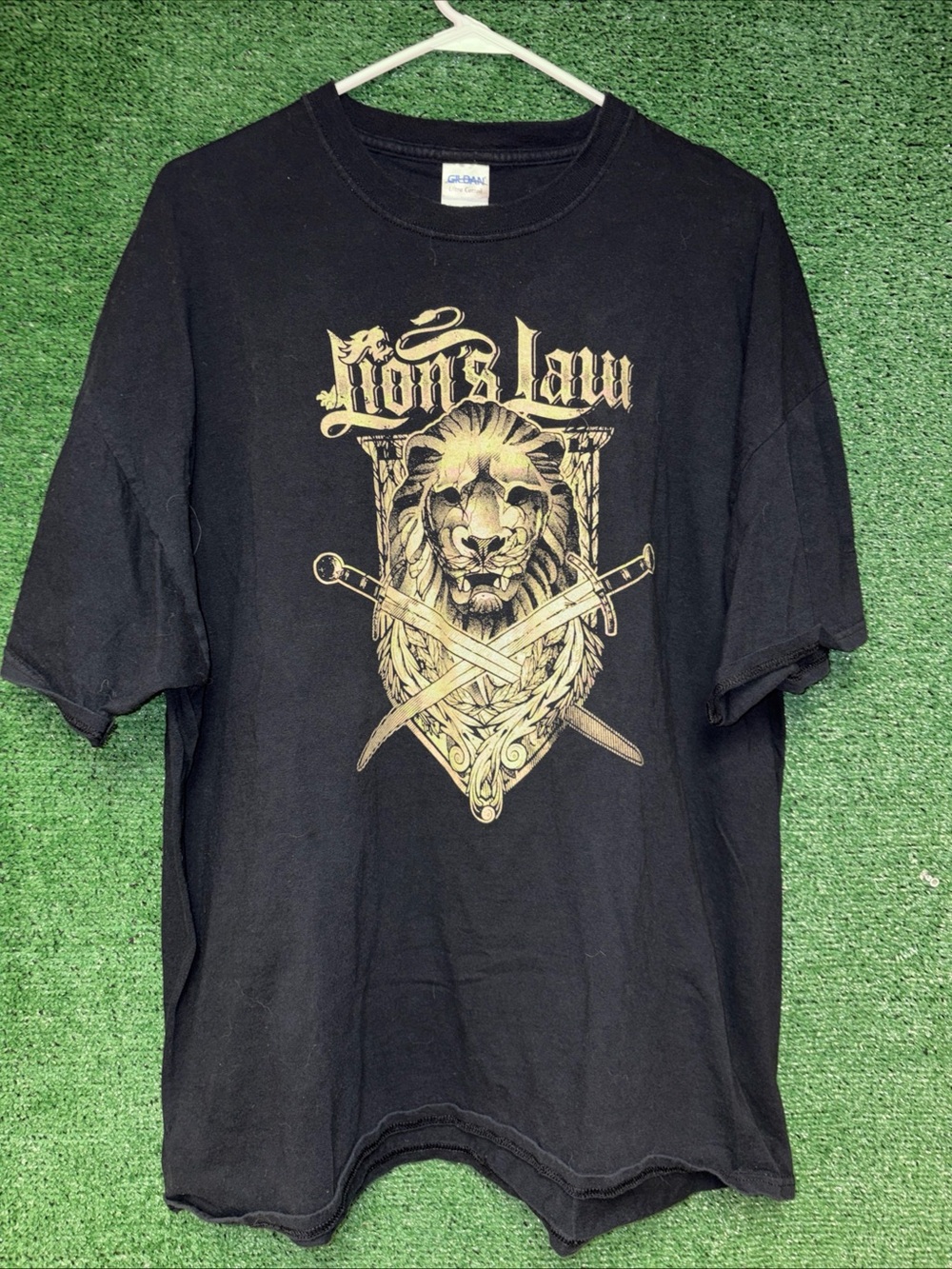 vintage Y2K Lion’s Law Black Shirt XXL Gildan tag